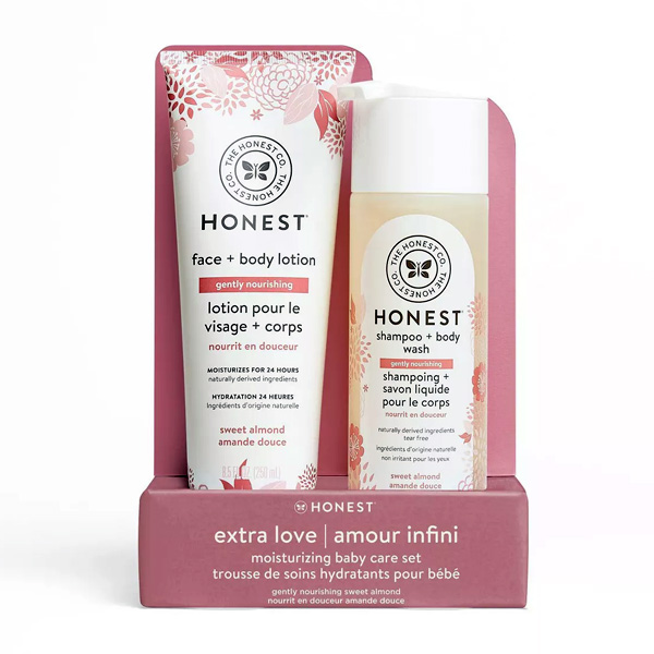 The Honest Company 2-in-1 Cleansing Shampoo Body Wash and Face Body Lotion  Bundle Gentle for Baby Naturally Derived Sweet Almond Nourish 18.5 fl oz  Sweet Almond Nourish 1 Count (Pack of 1)